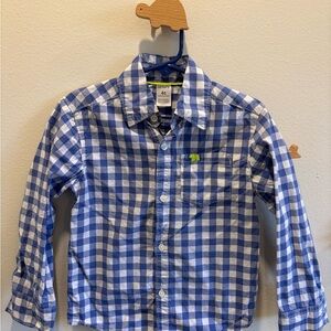 Carter's Blue and White Plaid Button Down Shirt